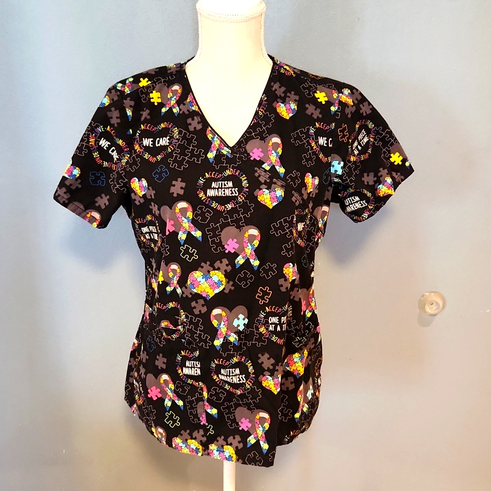 Cherokee Rainbow Autism Scrub Top